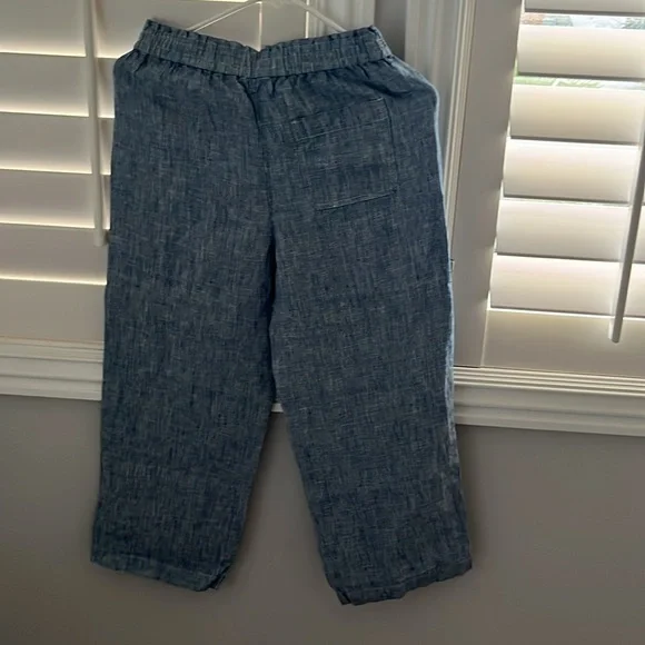Crewcuts 100% Linen Set Flutter Sleeve Top Wide Leg Pants Girl's